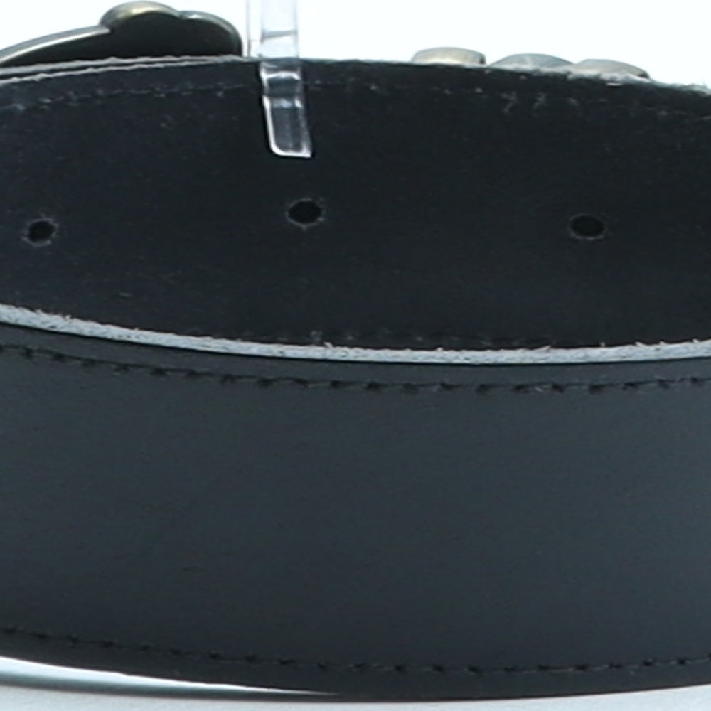 Preworn Womens Black Solid Leather Basic Belt Belt One Size
