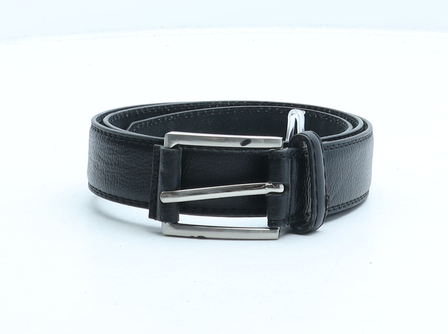 King & Co Mens Black Solid Leather Dress Belt Belt Size 34