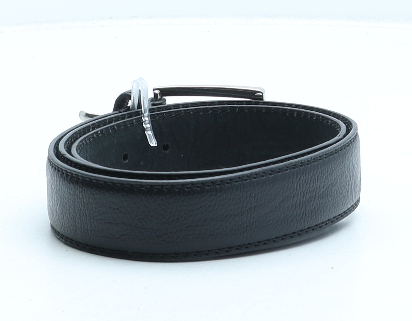 King & Co Mens Black Solid Leather Dress Belt Belt Size 34