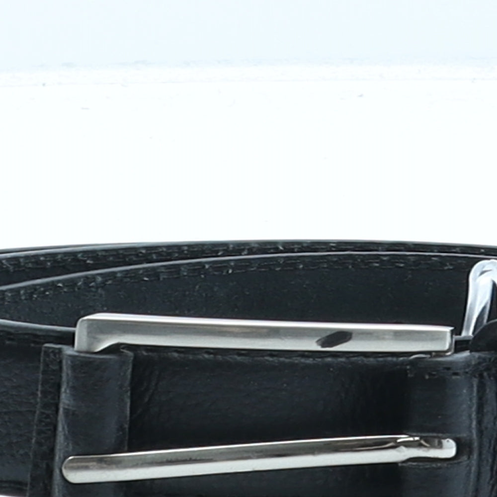 King & Co Mens Black Solid Leather Dress Belt Belt Size 34