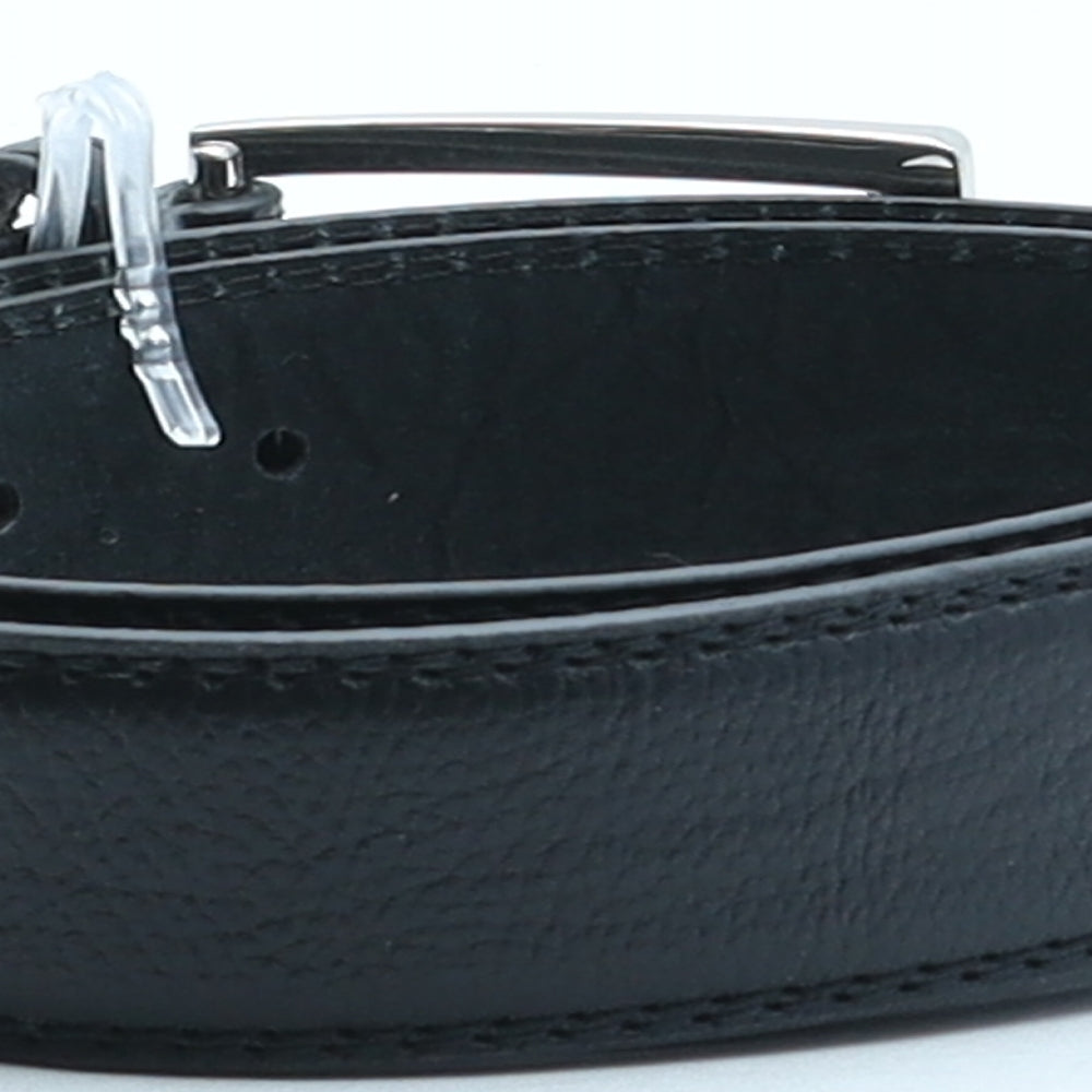 King & Co Mens Black Solid Leather Dress Belt Belt Size 34