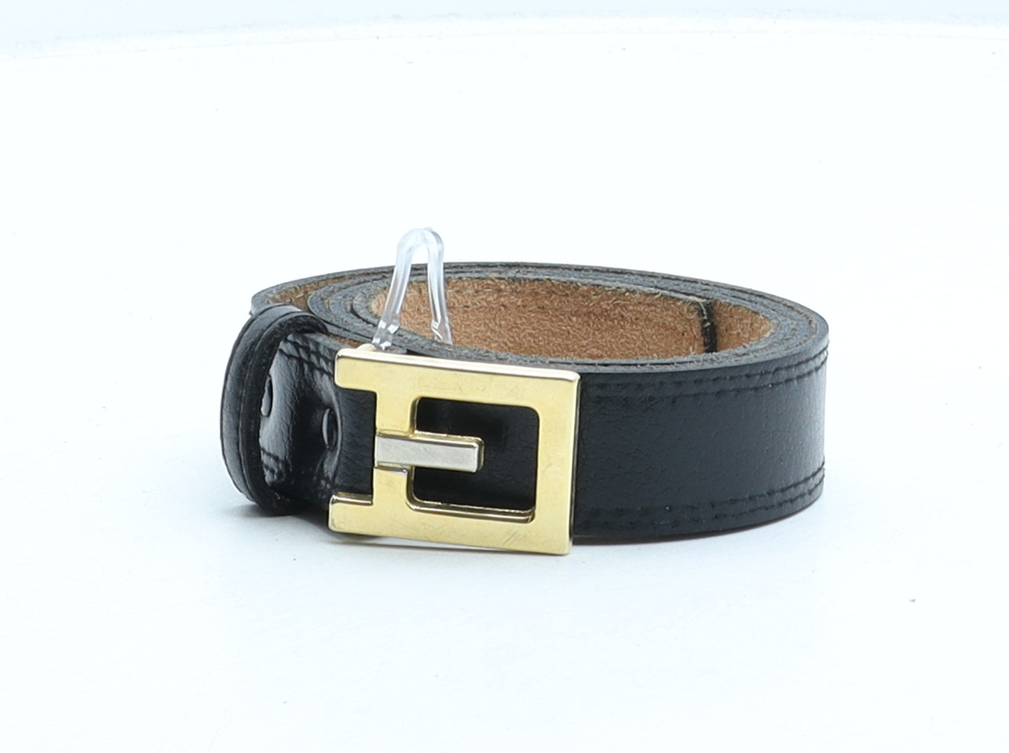 Hornes Mens Black Solid Leather Dress Belt Belt Size 34