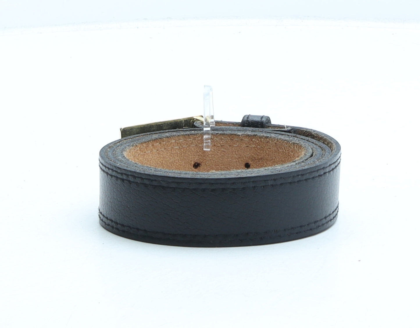 Hornes Mens Black Solid Leather Dress Belt Belt Size 34