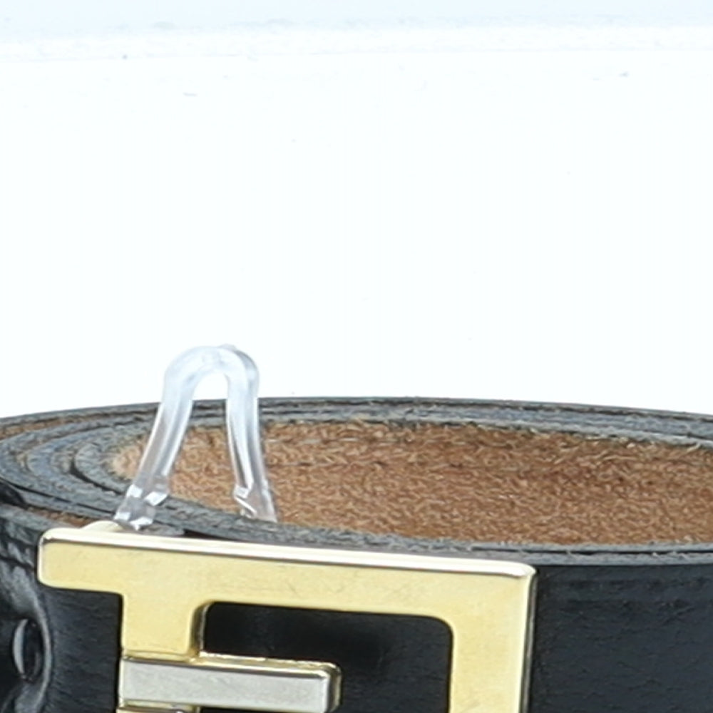 Hornes Mens Black Solid Leather Dress Belt Belt Size 34