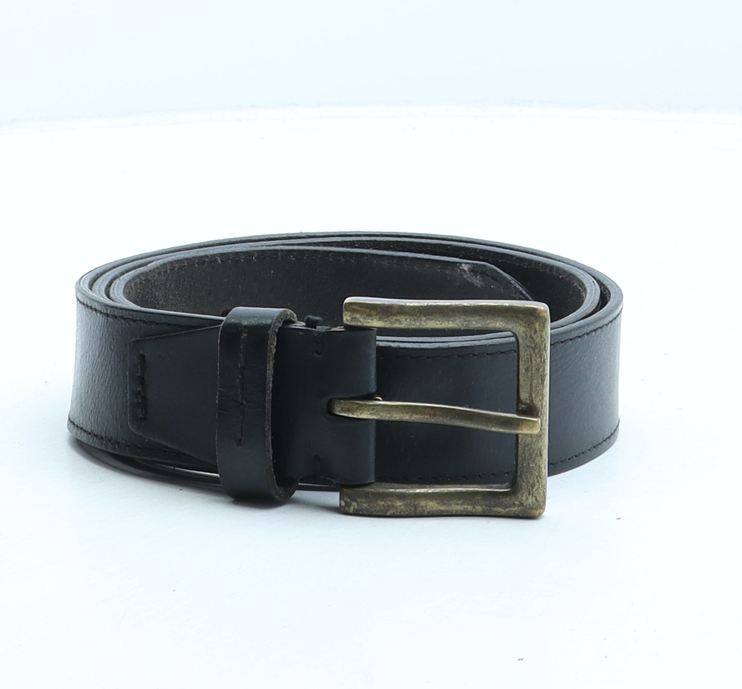 Sophos Mens Black Solid Leather Dress Belt Belt Size L