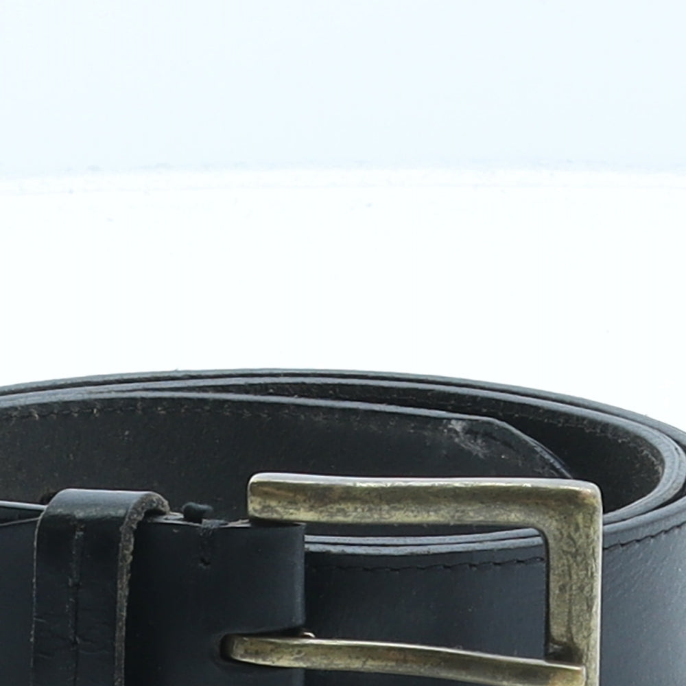 Sophos Mens Black Solid Leather Dress Belt Belt Size L