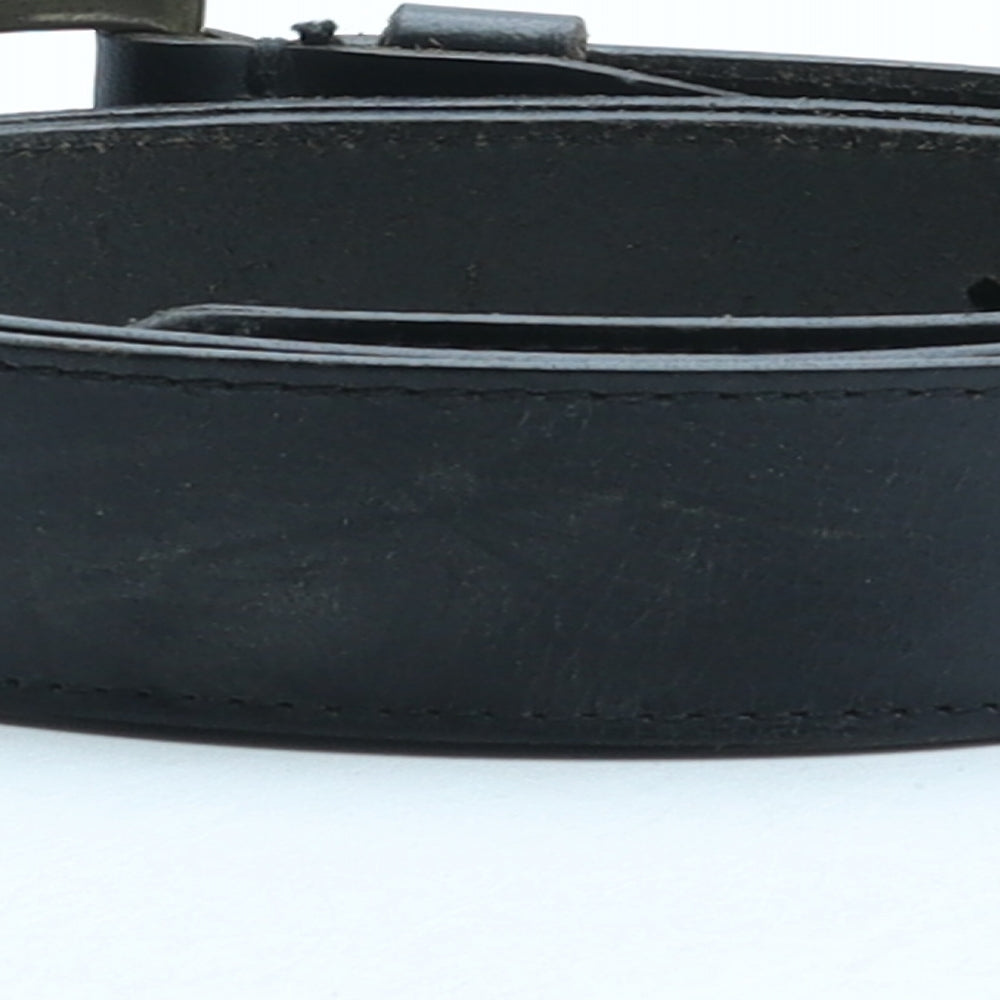 Sophos Mens Black Solid Leather Dress Belt Belt Size L