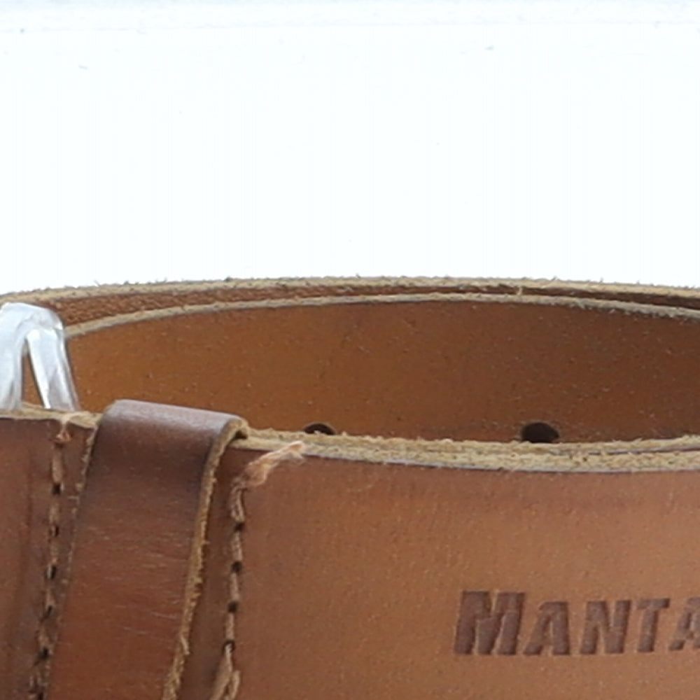 MANTARAY PRODUCTS Mens Brown Solid Leather Dress Belt Belt Size M
