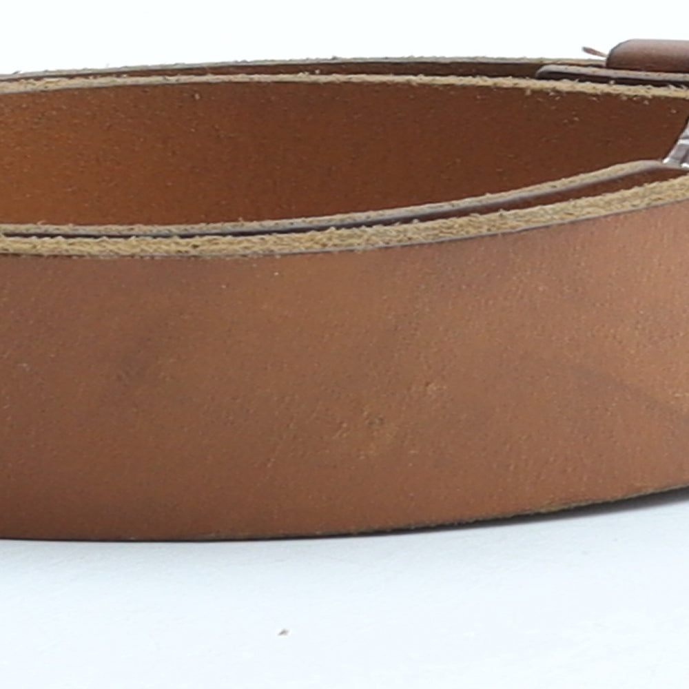 MANTARAY PRODUCTS Mens Brown Solid Leather Dress Belt Belt Size M