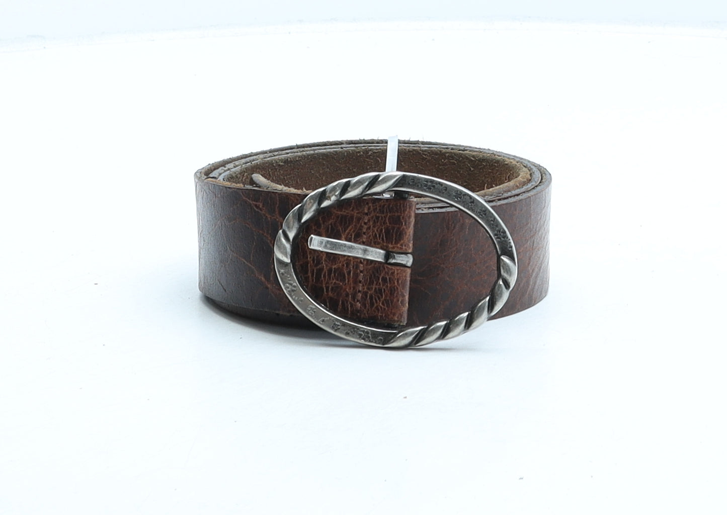 NEXT Womens Brown Solid Leather Basic Belt Belt Size M