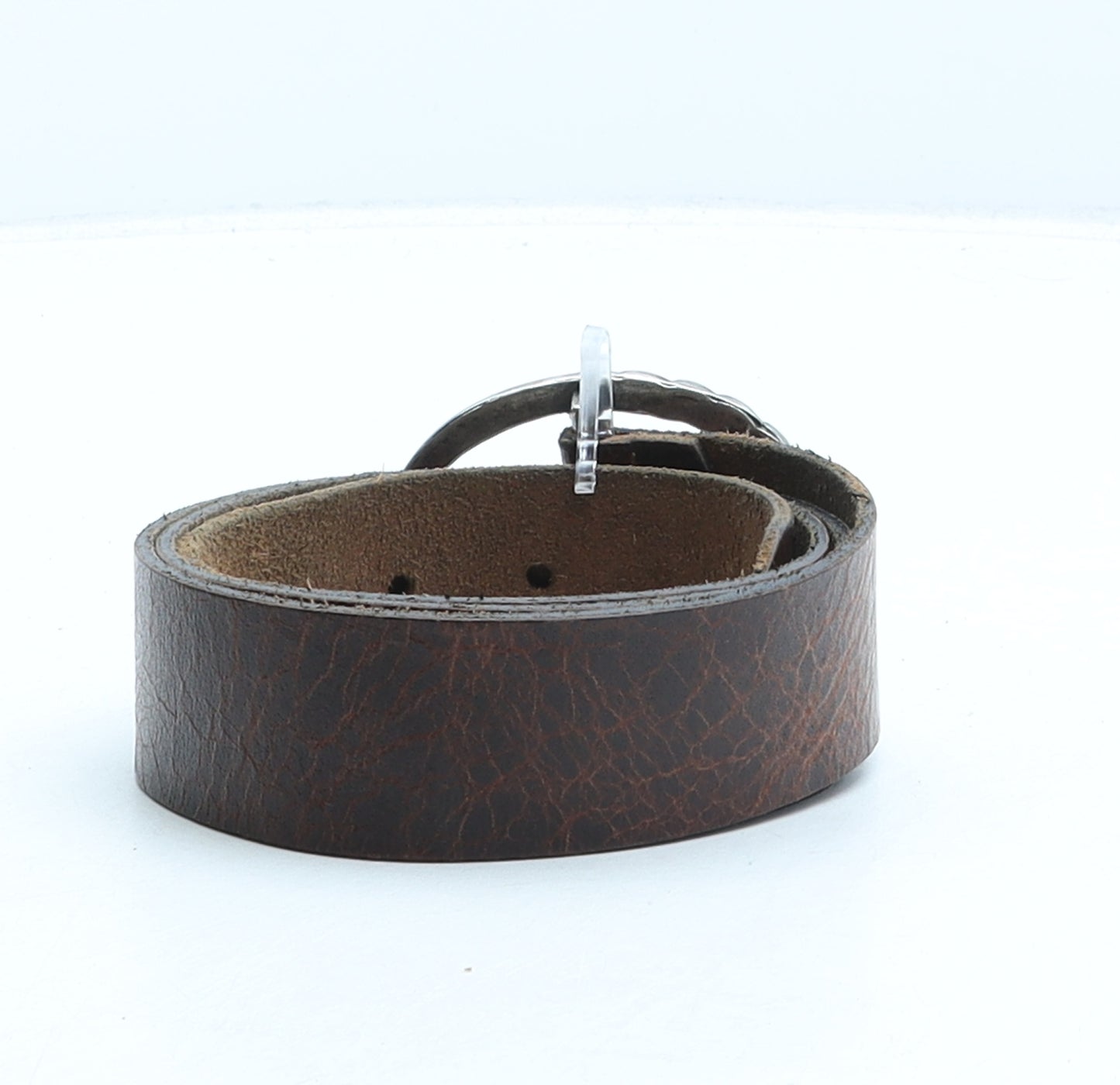 NEXT Womens Brown Solid Leather Basic Belt Belt Size M