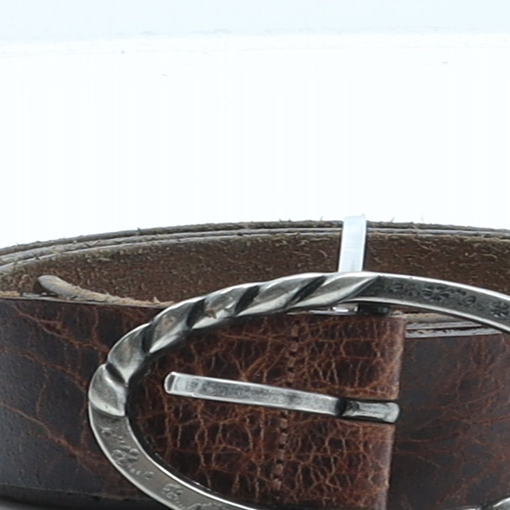 NEXT Womens Brown Solid Leather Basic Belt Belt Size M