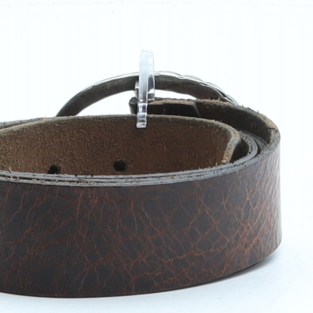 NEXT Womens Brown Solid Leather Basic Belt Belt Size M