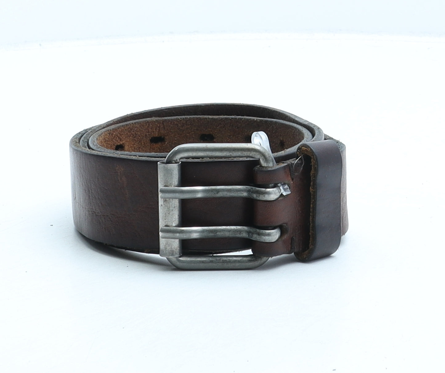 NEXT Mens Brown Solid Leather Dress Belt Belt Size M