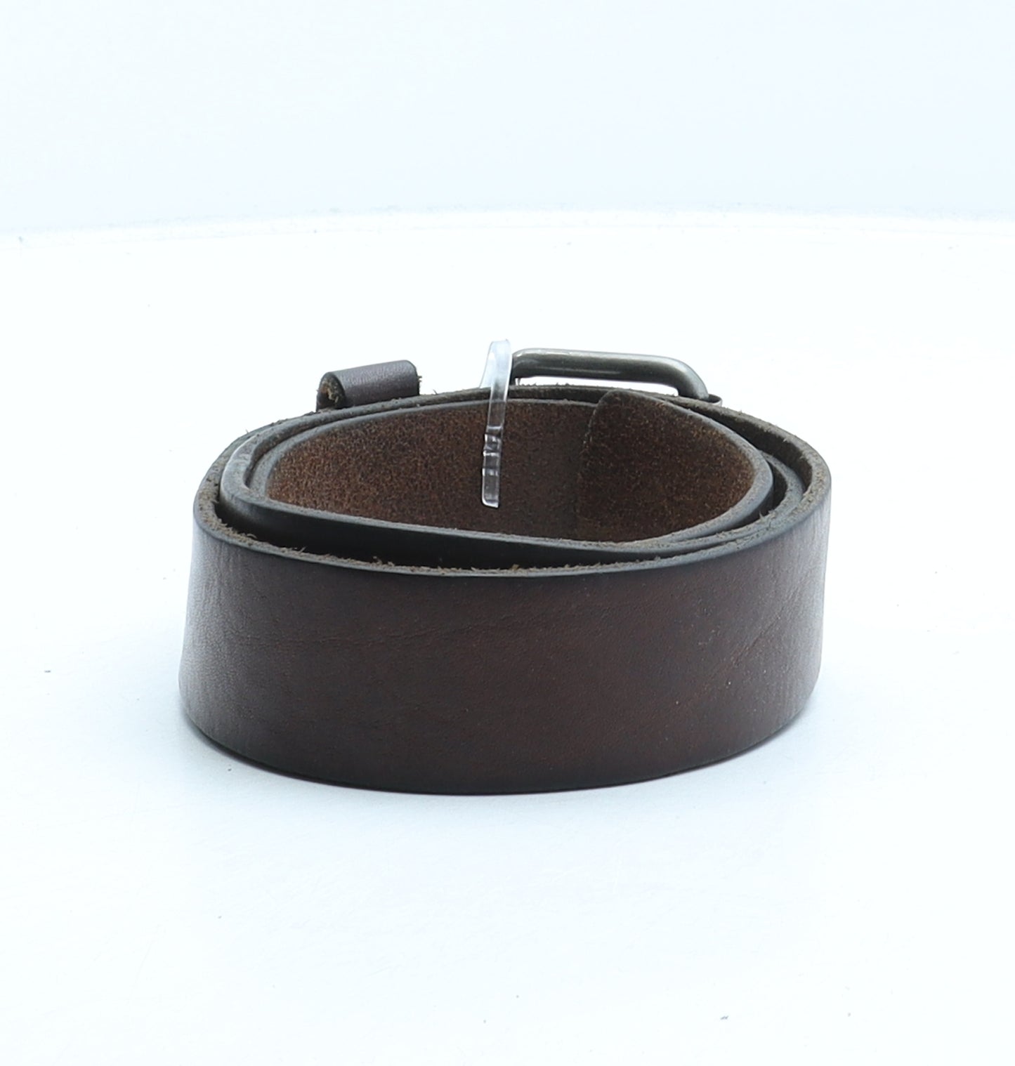 NEXT Mens Brown Solid Leather Dress Belt Belt Size M