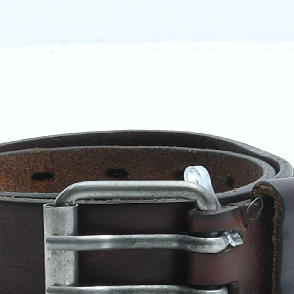 NEXT Mens Brown Solid Leather Dress Belt Belt Size M