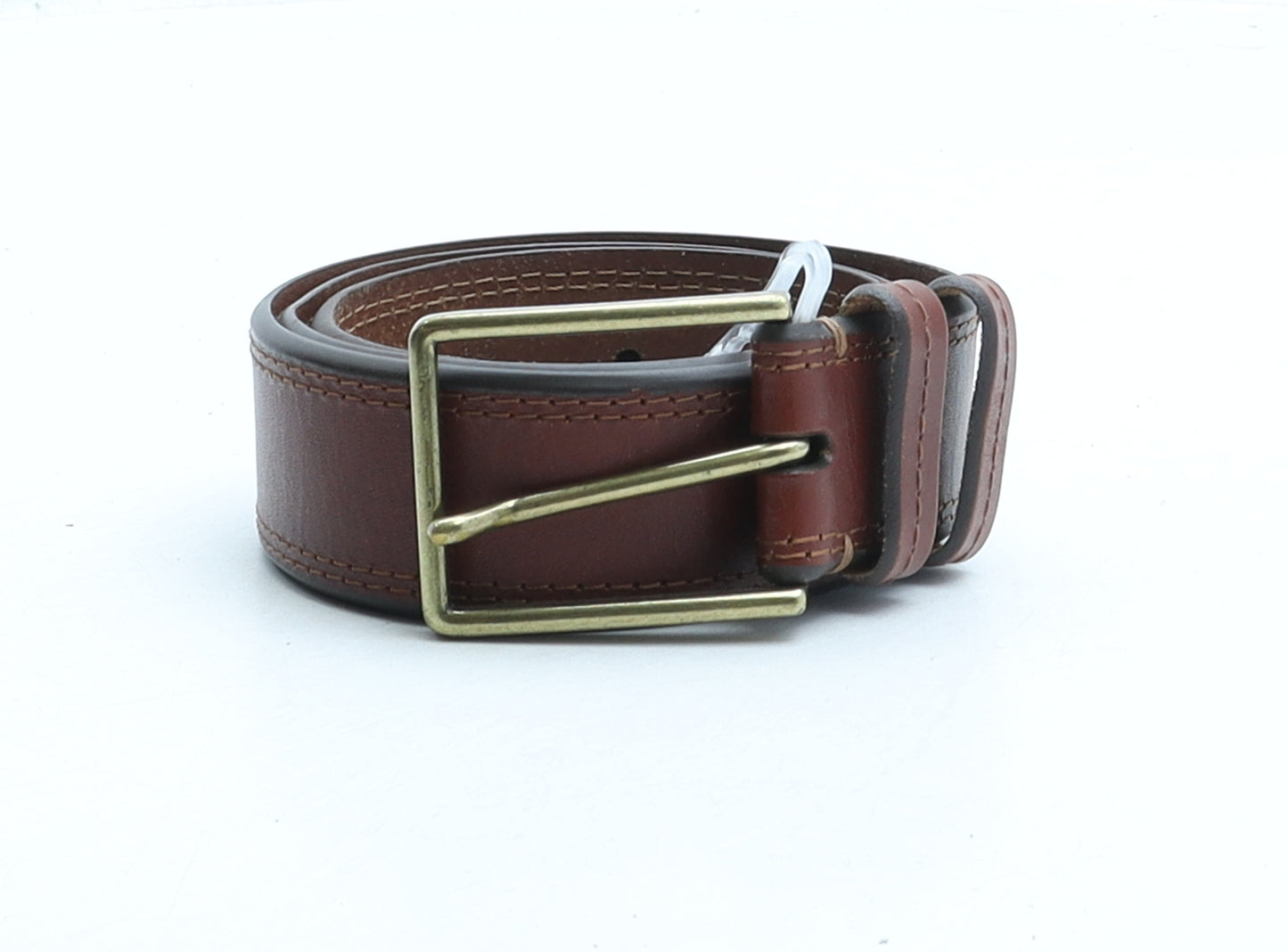 Marks and Spencer Mens Brown Solid Leather Dress Belt Belt Size 30