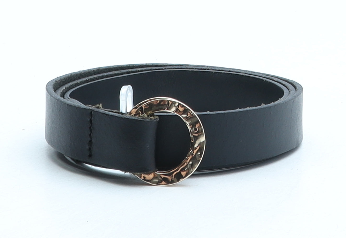 NEXT Womens Black Solid Leather Basic Belt Belt Size M