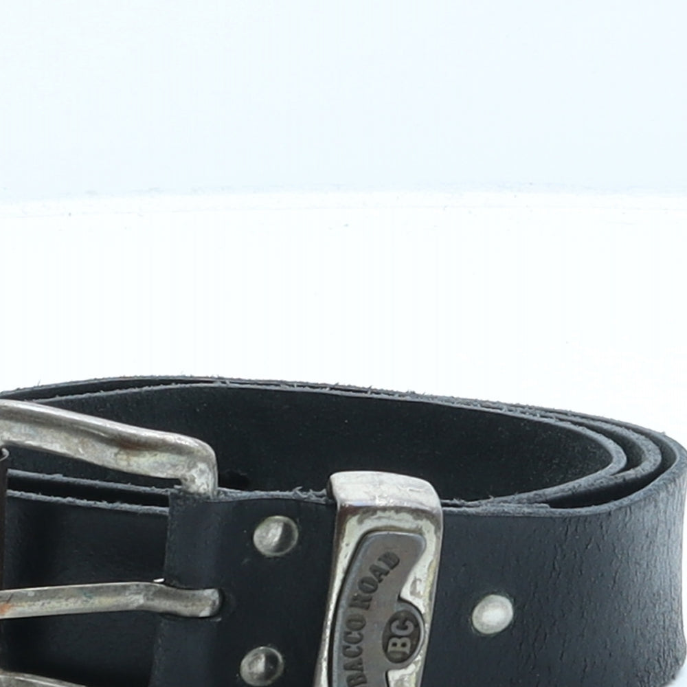 Tobacco Road Mens Black Solid Leather Western Belt Belt Size 42