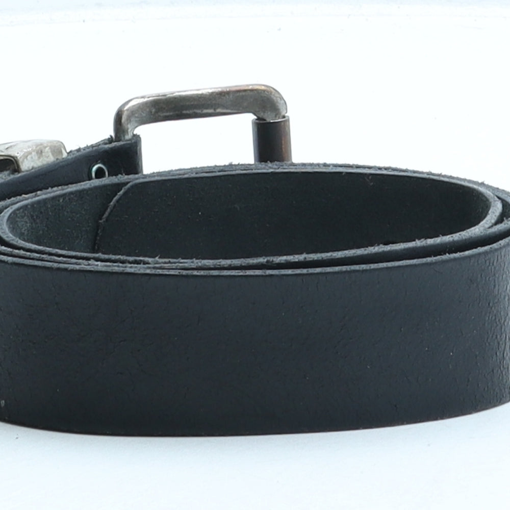 Tobacco Road Mens Black Solid Leather Western Belt Belt Size 42