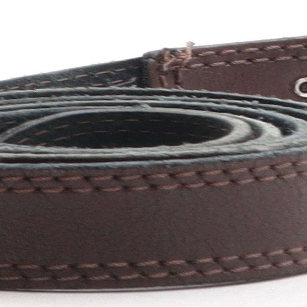 Preworn Womens Brown Solid Leather Basic Belt Belt One Size