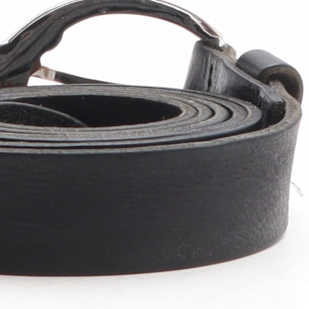 NEXT Womens Black Solid Leather Basic Belt Belt Size M
