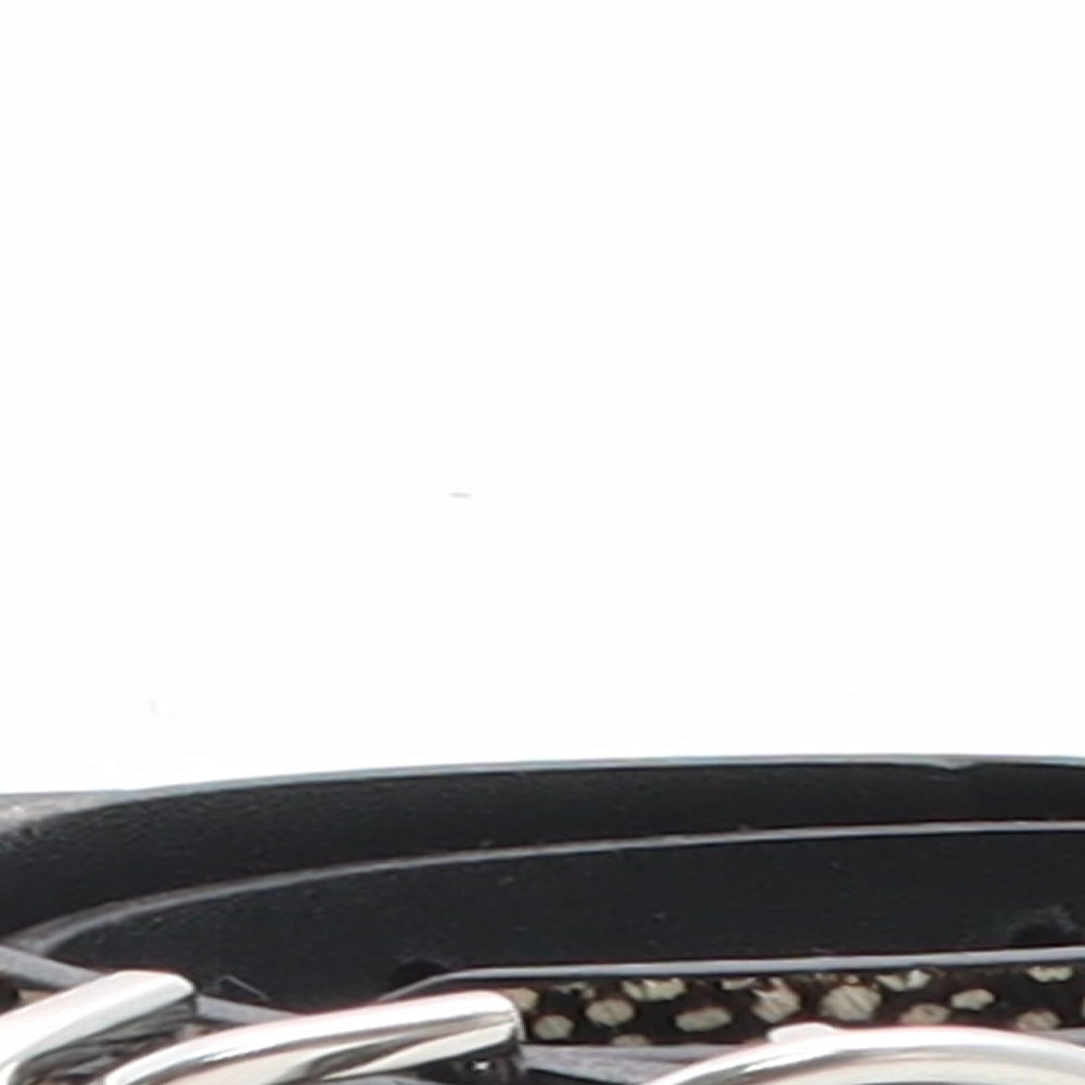 Topshop Womens Black Animal Print Leather Basic Belt Belt Size XS