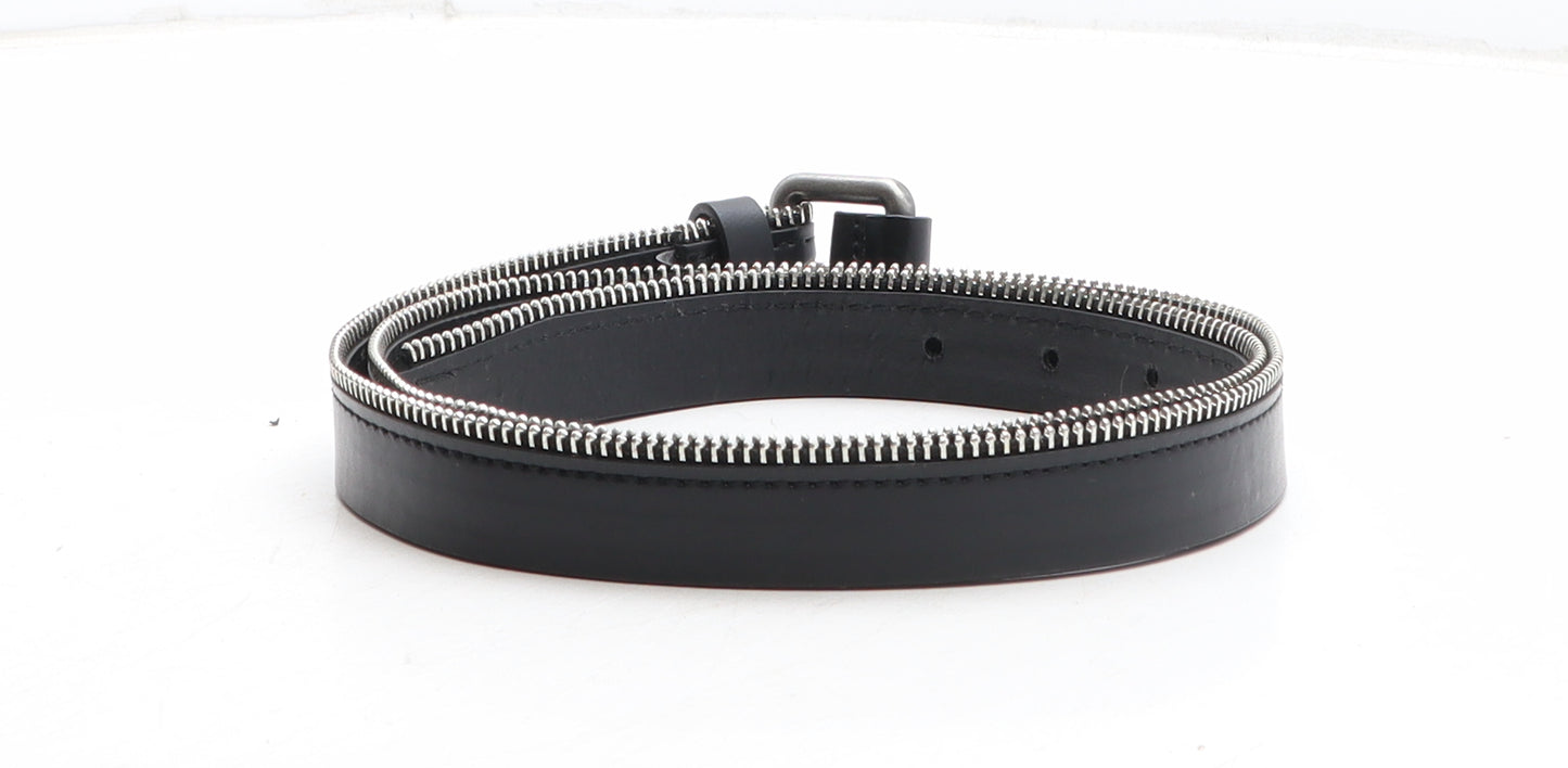 Firetrap Womens Black Solid Polyethylene Fashion Belt Belt Size 12