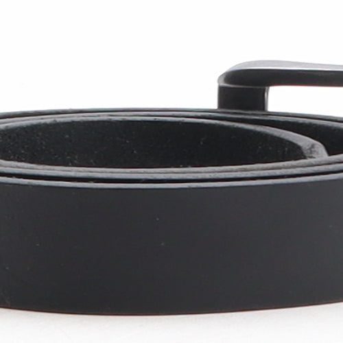 John Lewis Womens Black Solid Leather Basic Belt Belt Size S