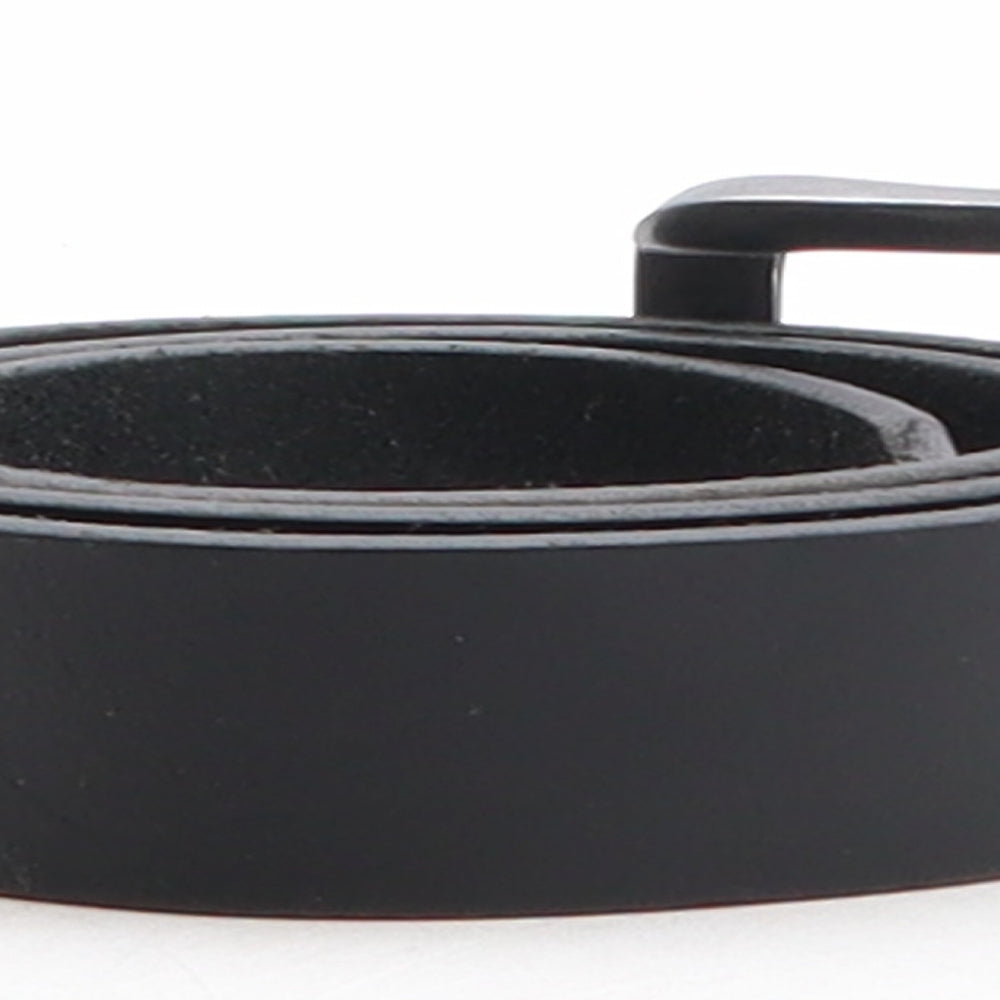 John Lewis Womens Black Solid Leather Basic Belt Belt Size S