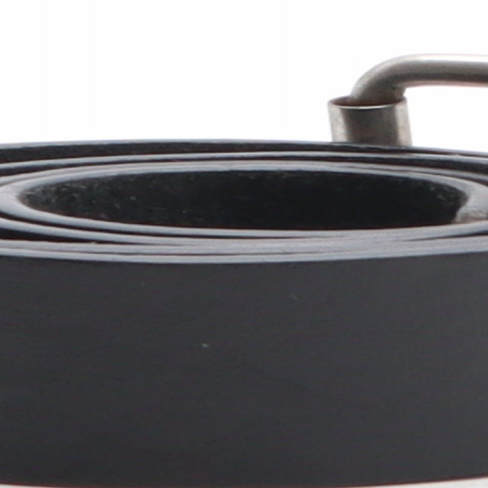 Preworn Womens Black Solid Leather Basic Belt Belt One Size