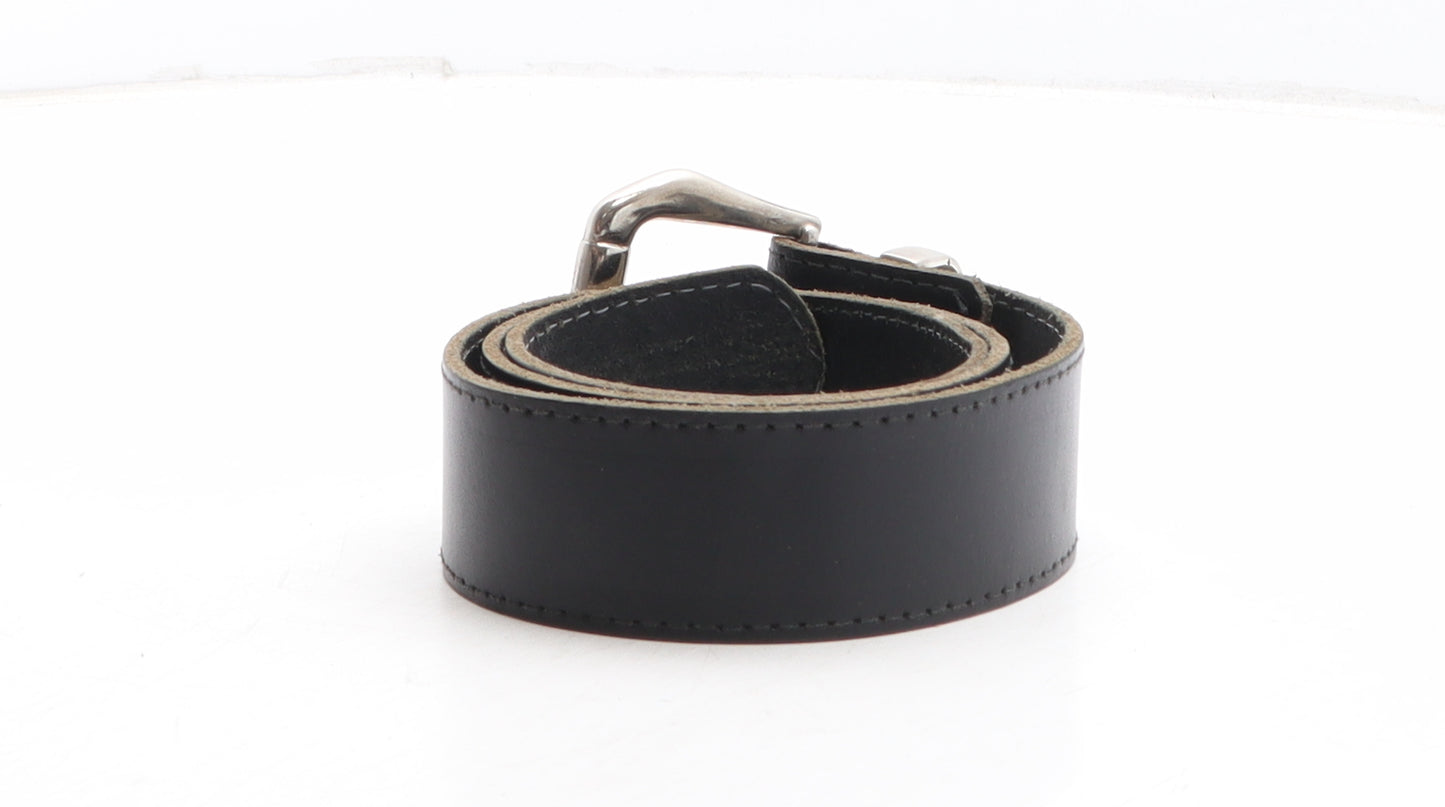 Diesel Womens Black Solid Leather Basic Belt Belt One Size