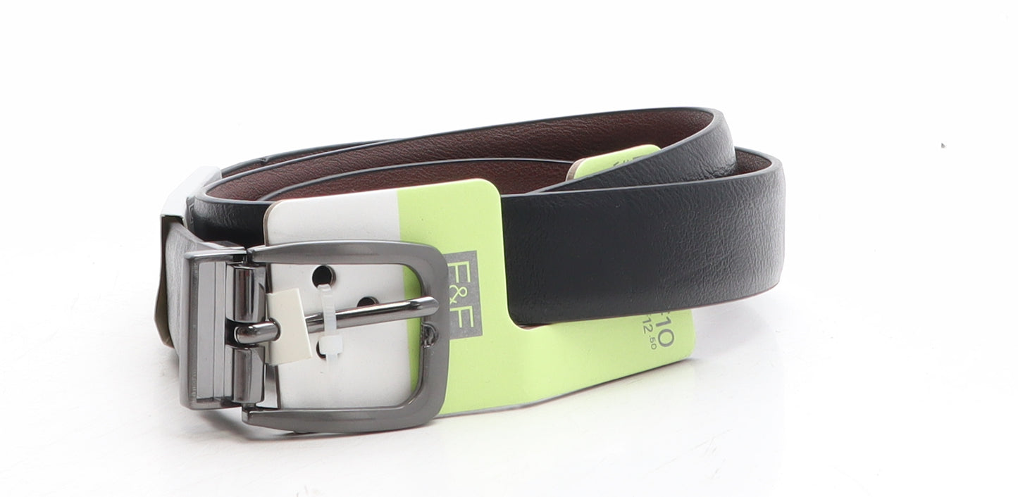 F&F Womens Black Solid Polyethylene Basic Belt Belt Size M