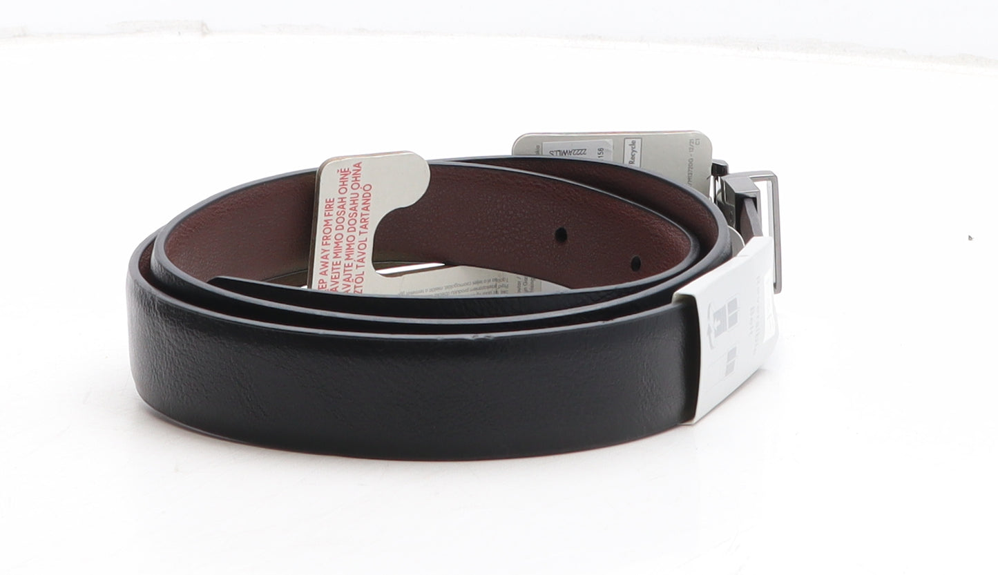F&F Womens Black Solid Polyethylene Basic Belt Belt Size M