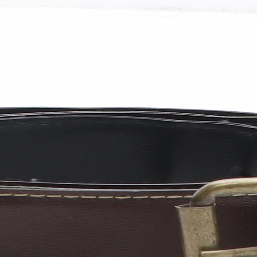 Preworn Womens Brown Solid Leather Basic Belt Belt One Size