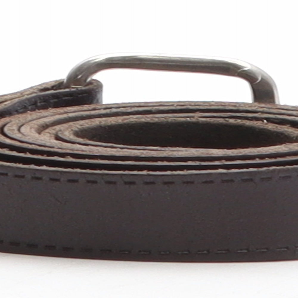 Preworn Womens Brown Solid Leather Basic Belt Belt Size L