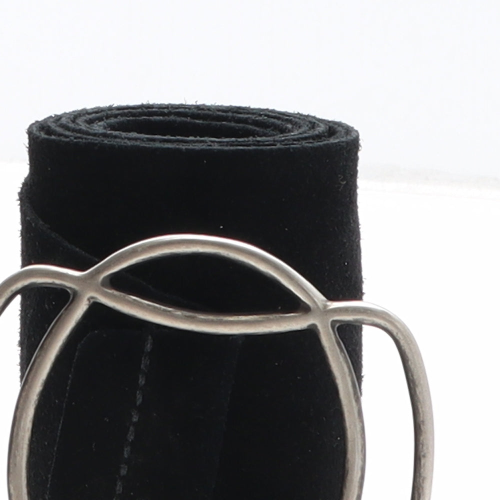 Preworn Womens Black Solid Suede Waist Belt Belt One Size
