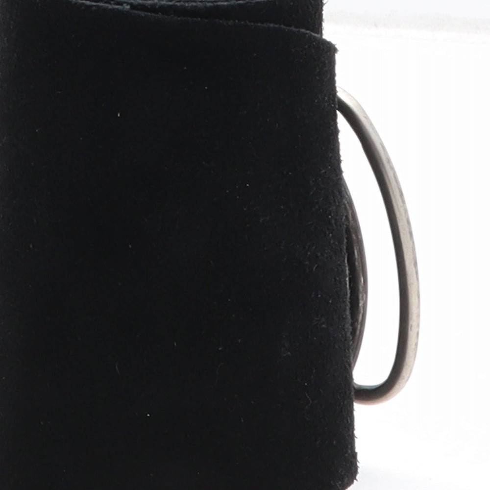 Preworn Womens Black Solid Suede Waist Belt Belt One Size