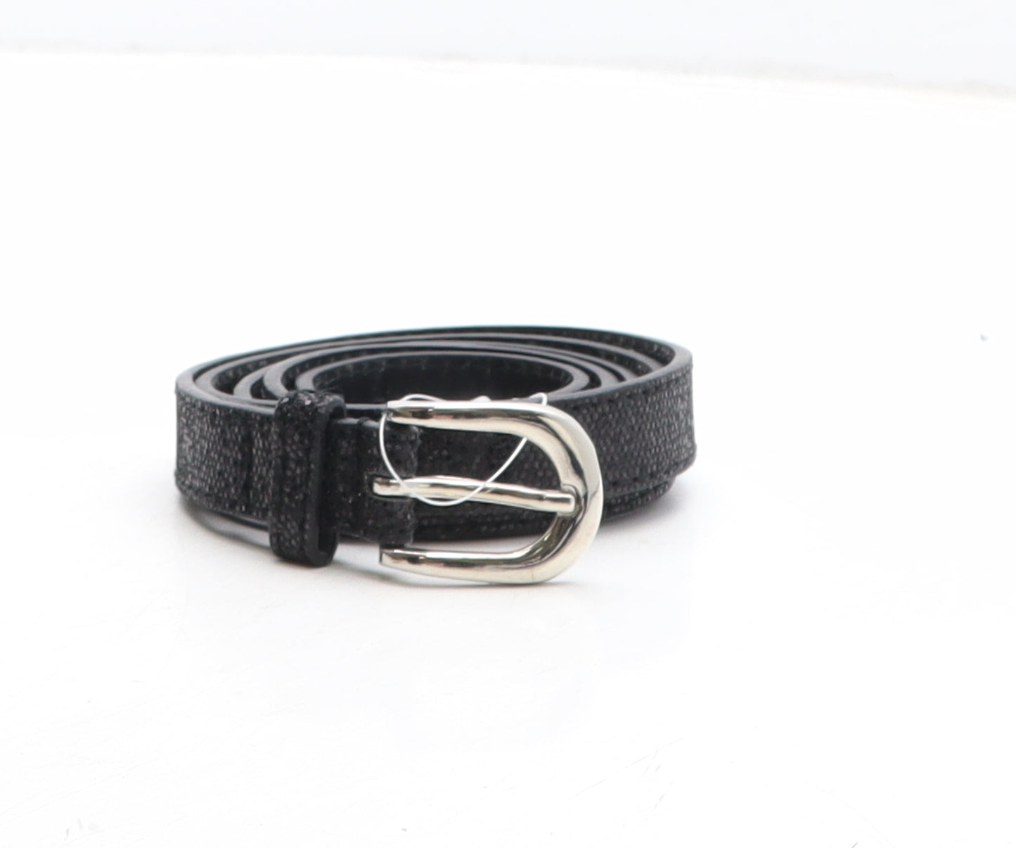 George Womens Black Solid Polyethylene Adjustable Belt Belt Size L