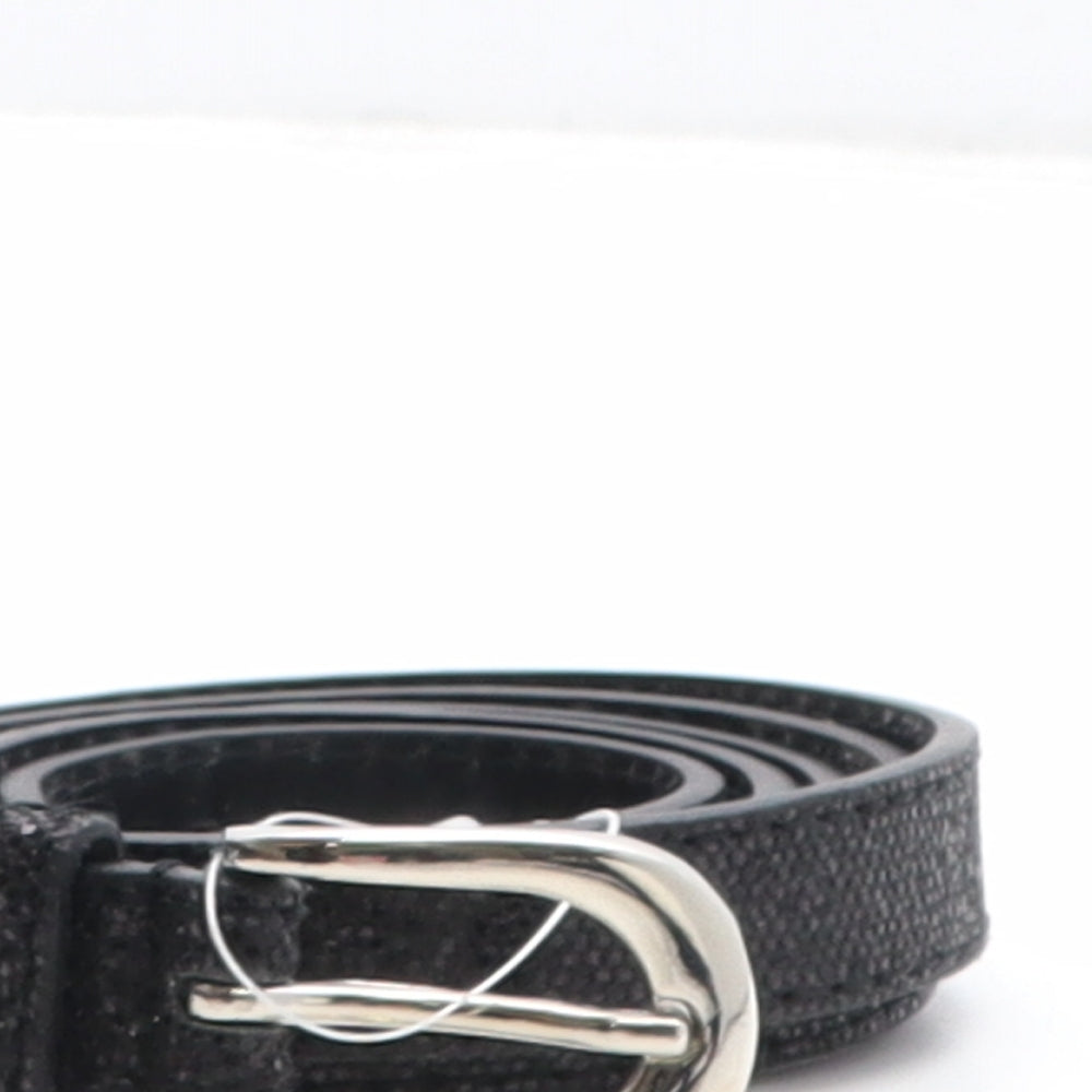 George Womens Black Solid Polyethylene Adjustable Belt Belt Size L