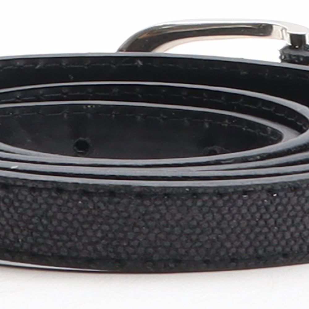 George Womens Black Solid Polyethylene Adjustable Belt Belt Size L