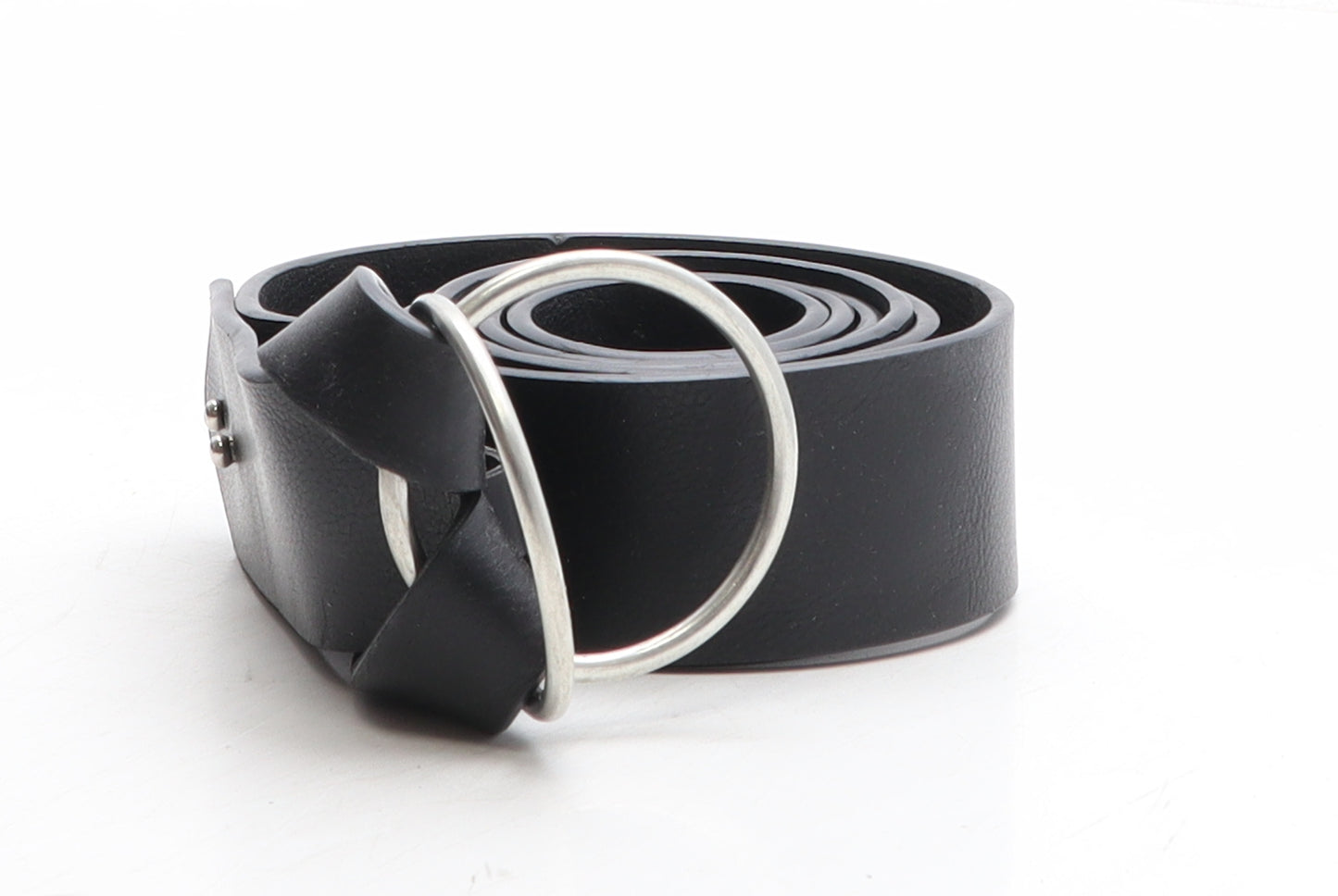 Preworn Womens Black Solid Leather Basic Belt Belt One Size