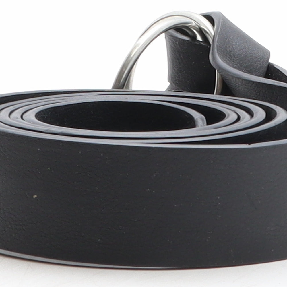 Preworn Womens Black Solid Leather Basic Belt Belt One Size