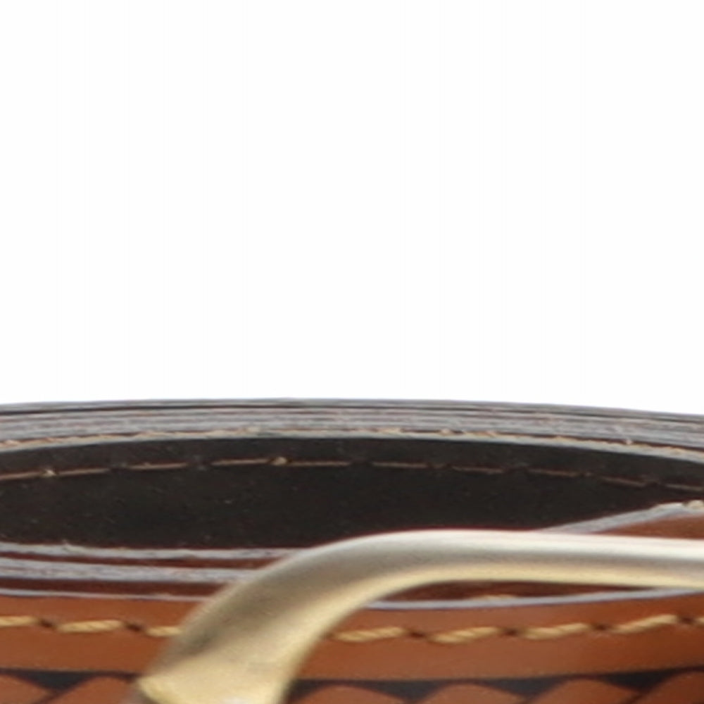 Preworn Womens Brown Geometric Leather Basic Belt Belt One Size