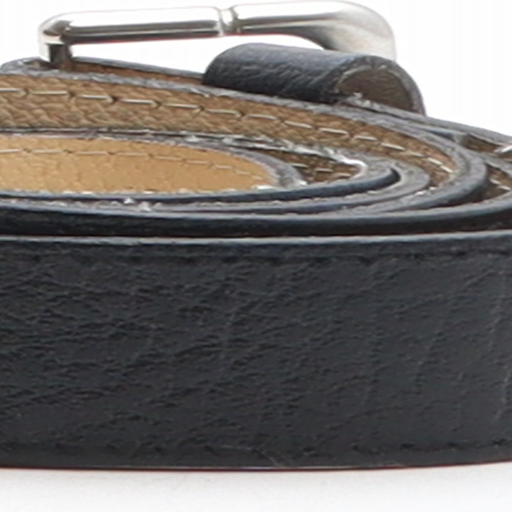 Preworn Womens Black Solid Leather Basic Belt Belt One Size
