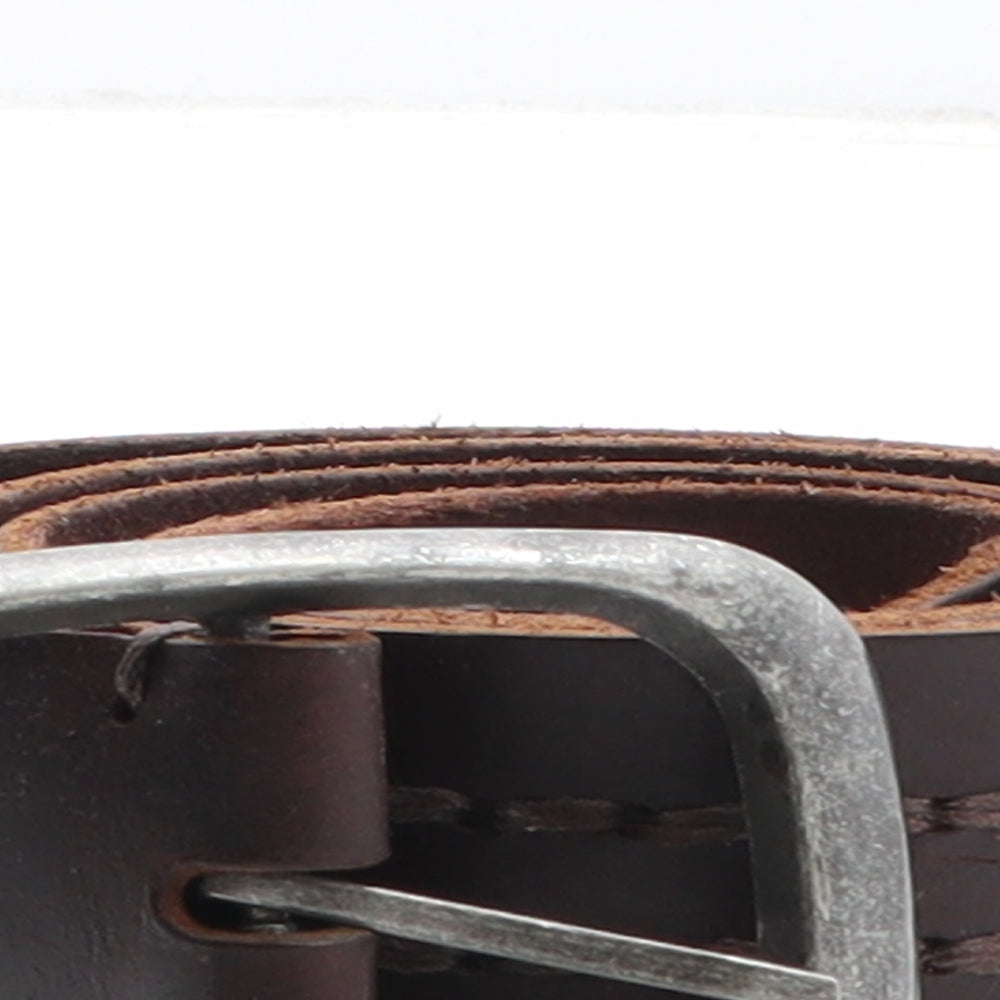 Preworn Mens Brown Solid Leather Dress Belt Belt One Size
