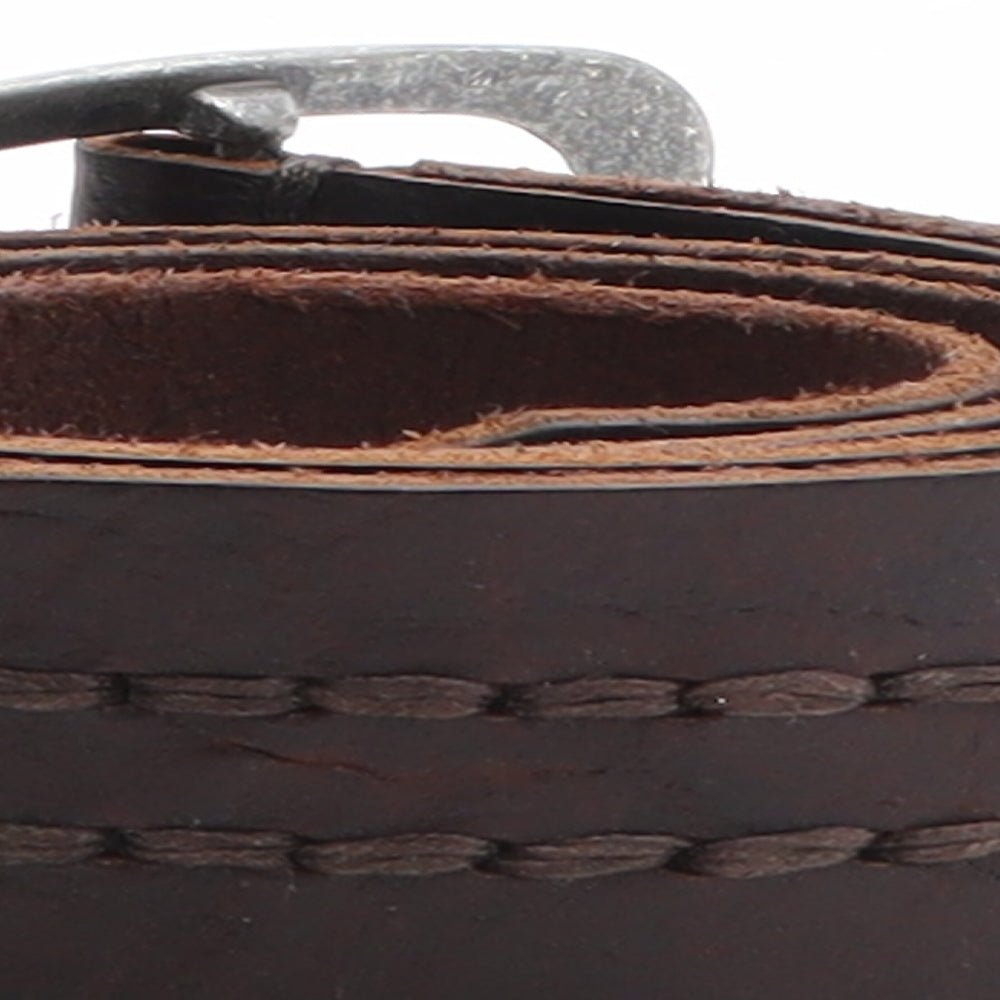 Preworn Mens Brown Solid Leather Dress Belt Belt One Size