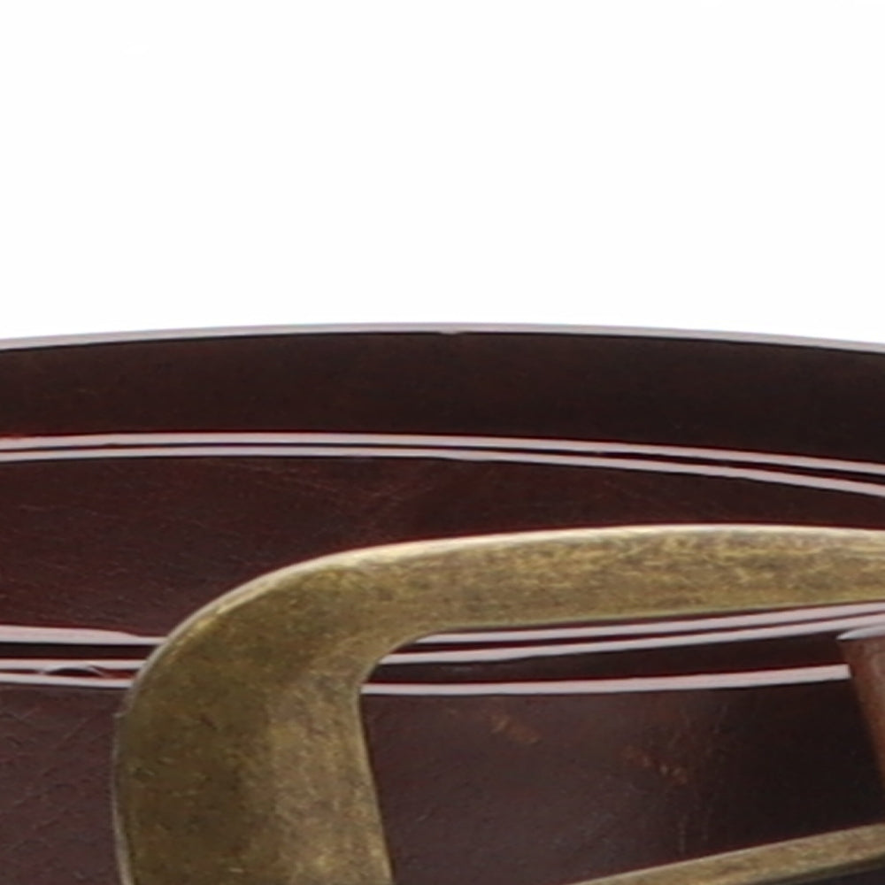 Preworn Womens Brown Solid Leather Basic Belt Belt One Size