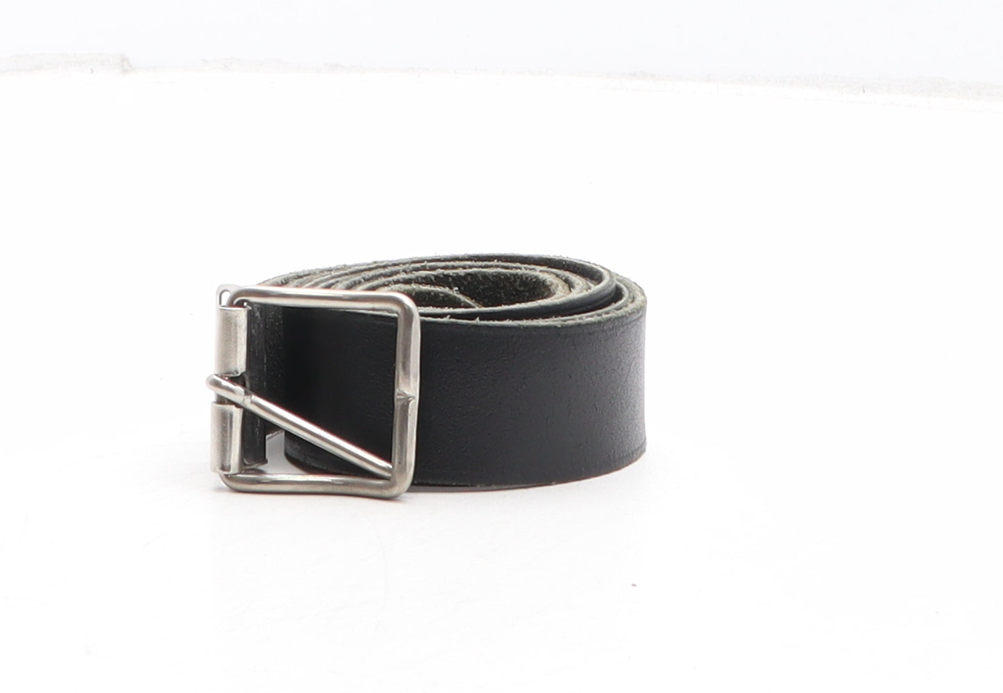 Preworn Womens Black Solid Leather Basic Belt Belt One Size