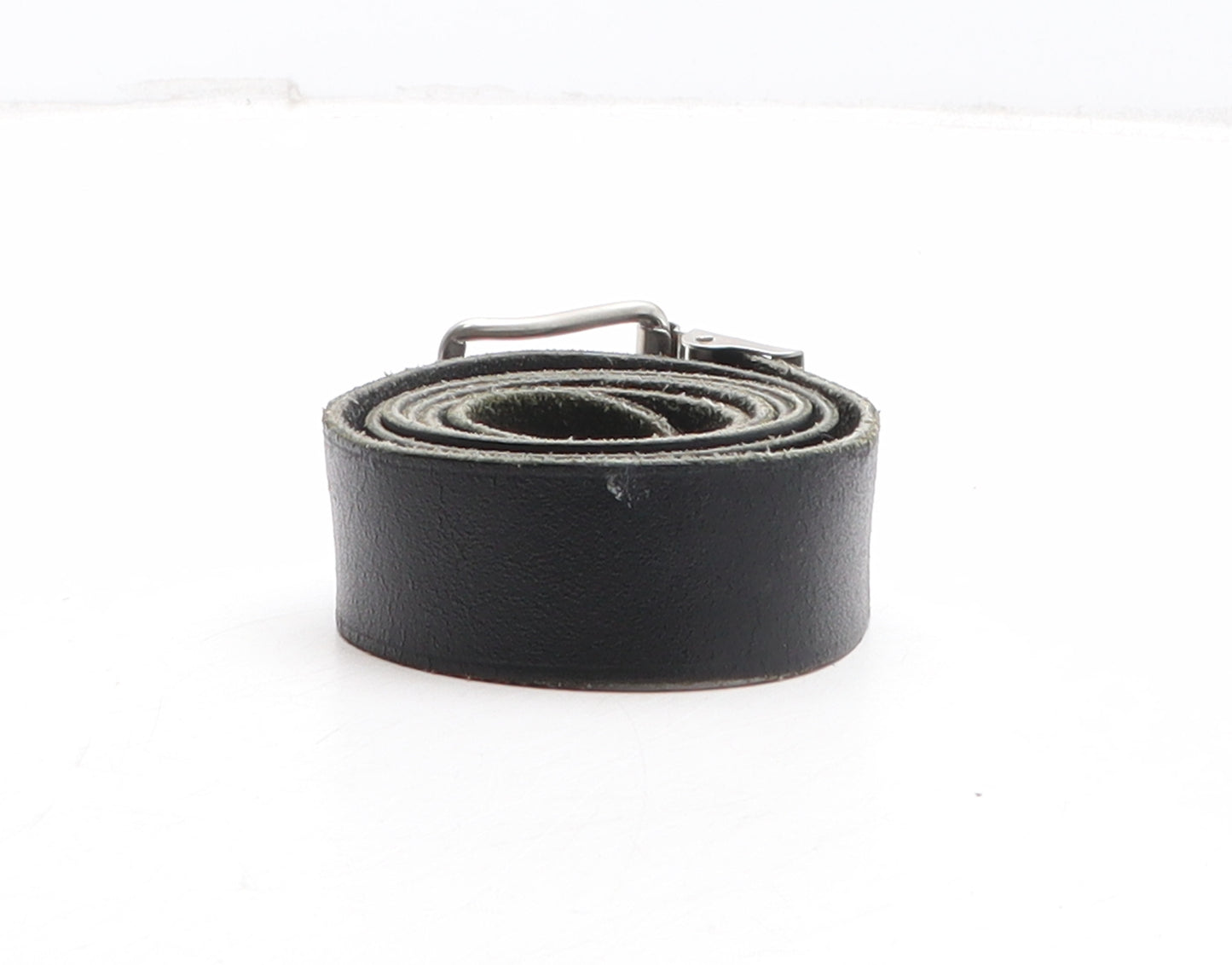 Preworn Womens Black Solid Leather Basic Belt Belt One Size